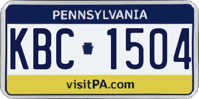 PA license plate KBC1504