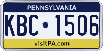 PA license plate KBC1506