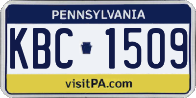 PA license plate KBC1509