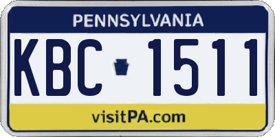 PA license plate KBC1511