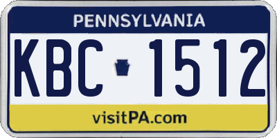 PA license plate KBC1512