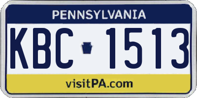 PA license plate KBC1513