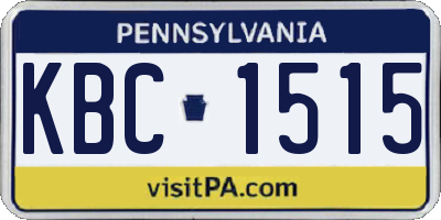 PA license plate KBC1515