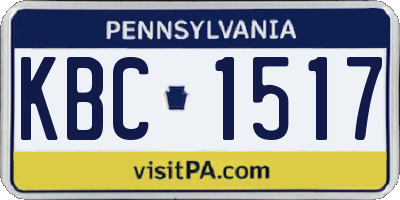 PA license plate KBC1517