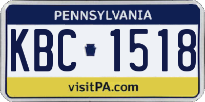 PA license plate KBC1518