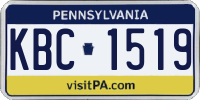 PA license plate KBC1519