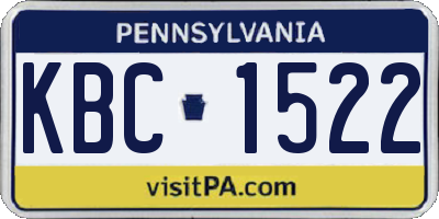 PA license plate KBC1522
