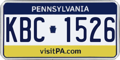 PA license plate KBC1526