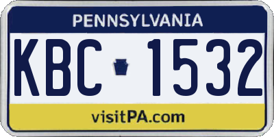 PA license plate KBC1532