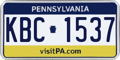 PA license plate KBC1537