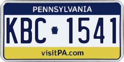 PA license plate KBC1541
