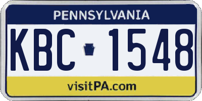 PA license plate KBC1548