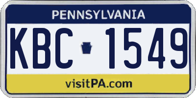 PA license plate KBC1549