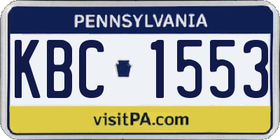 PA license plate KBC1553