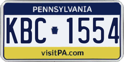 PA license plate KBC1554