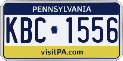 PA license plate KBC1556