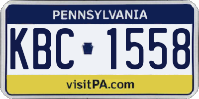 PA license plate KBC1558