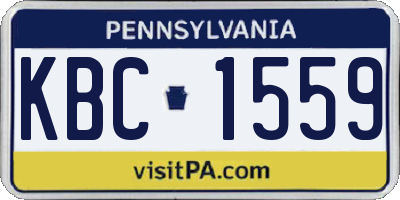PA license plate KBC1559