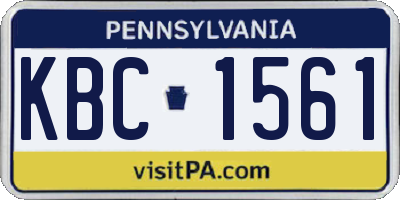PA license plate KBC1561