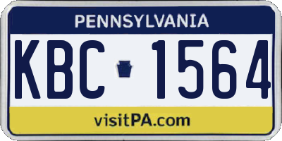PA license plate KBC1564
