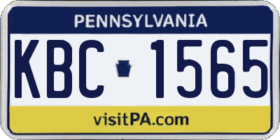 PA license plate KBC1565