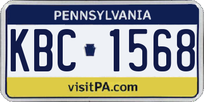 PA license plate KBC1568
