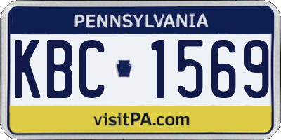 PA license plate KBC1569
