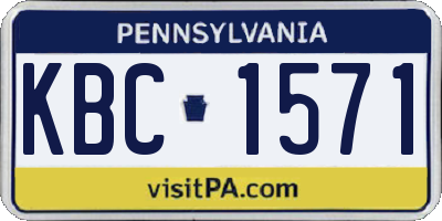 PA license plate KBC1571