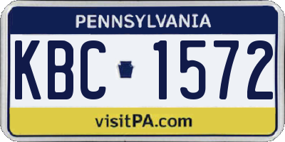 PA license plate KBC1572