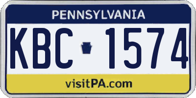 PA license plate KBC1574
