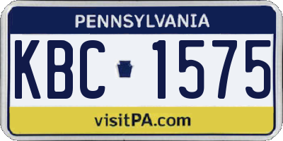 PA license plate KBC1575
