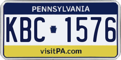 PA license plate KBC1576