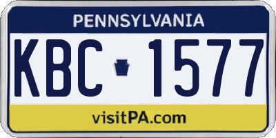 PA license plate KBC1577