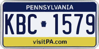 PA license plate KBC1579
