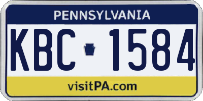 PA license plate KBC1584