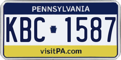 PA license plate KBC1587