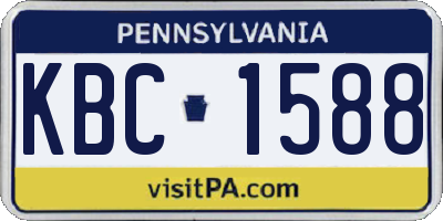 PA license plate KBC1588