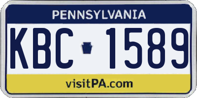 PA license plate KBC1589