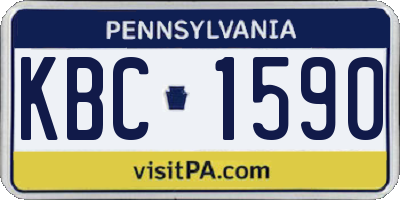 PA license plate KBC1590
