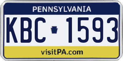PA license plate KBC1593
