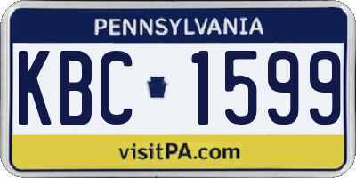 PA license plate KBC1599