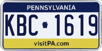 PA license plate KBC1619