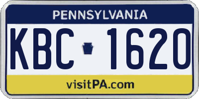PA license plate KBC1620