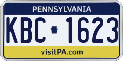 PA license plate KBC1623