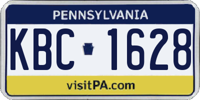 PA license plate KBC1628