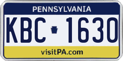 PA license plate KBC1630