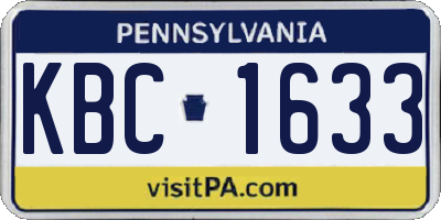 PA license plate KBC1633