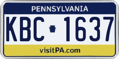PA license plate KBC1637