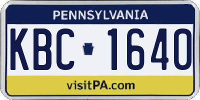 PA license plate KBC1640