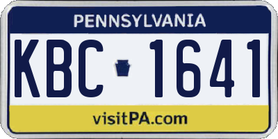 PA license plate KBC1641